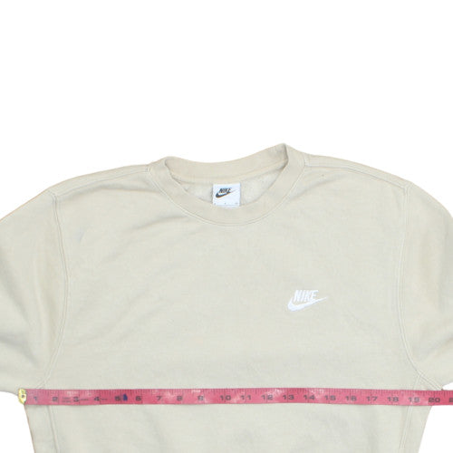Nike Men's Beige Small Pullover Crew Neck Fleece Sweatshirt