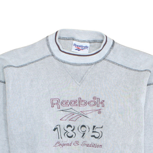 Reebok Women Grey Cotton Blend Pullover Sweatshirt Size L