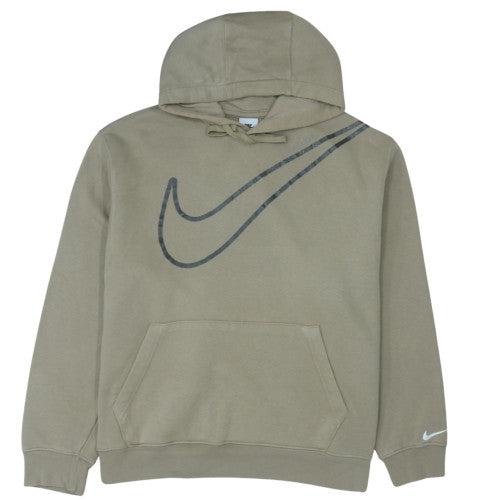 Nike Womens Beige XL Pullover Hoodie with Logo Print