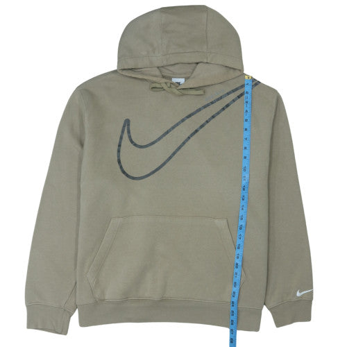 Nike Womens Beige XL Pullover Hoodie with Logo Print