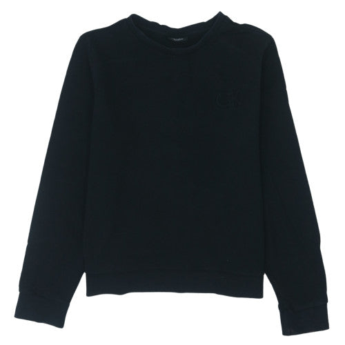 Calvin Klein Womens Black XL Pullover Sweatshirt Crew Neck Cotton Blend