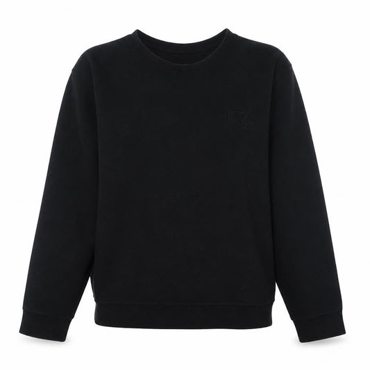 Front view of Calvin Klein women’s black xl pullover sweatshirt crew neck cotton blend
