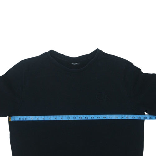 Calvin Klein Womens Black XL Pullover Sweatshirt Crew Neck Cotton Blend