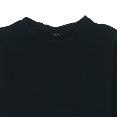 Calvin Klein Womens Black XL Pullover Sweatshirt Crew Neck Cotton Blend