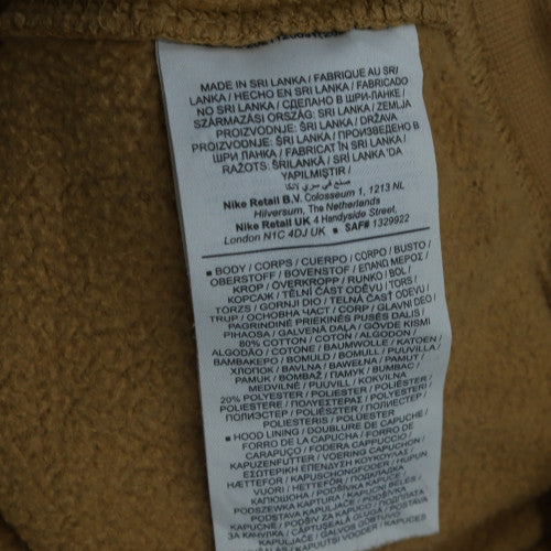 Nike Men's Beige Pullover Hoodie M Regular Fit Fleece