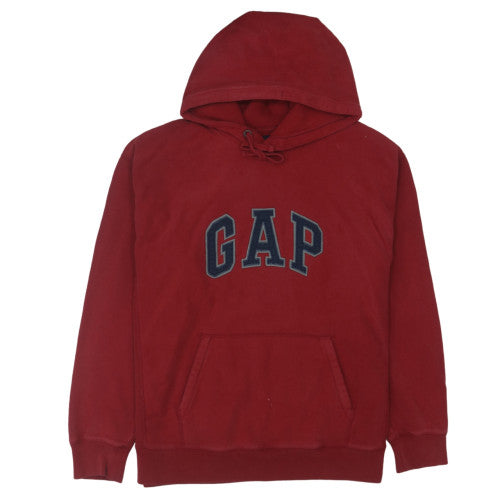 GAP Men's Red Pullover Hoodie Large Fleece Logo Sweatshirt
