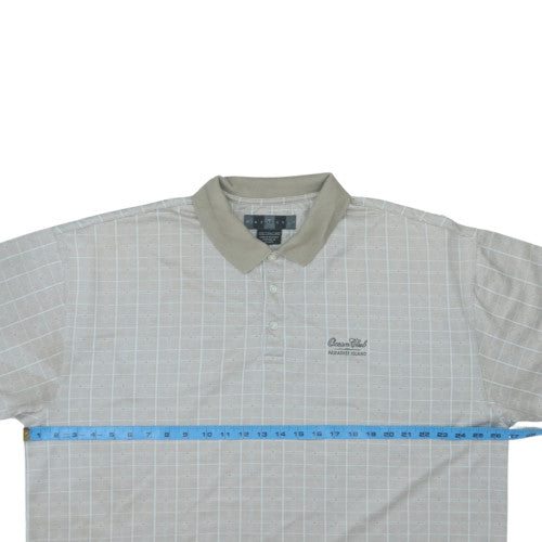Nike Golf Men's Beige Check 2XL Polo Shirt Ocean Club Embroidered