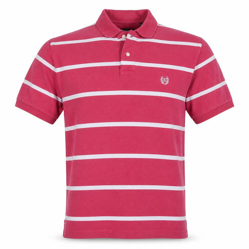 Chaps Men's Pink Striped Stretch Polo Shirt XL Cotton