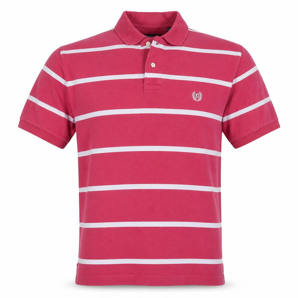Chaps Men's Pink Striped Stretch Polo Shirt XL Cotton