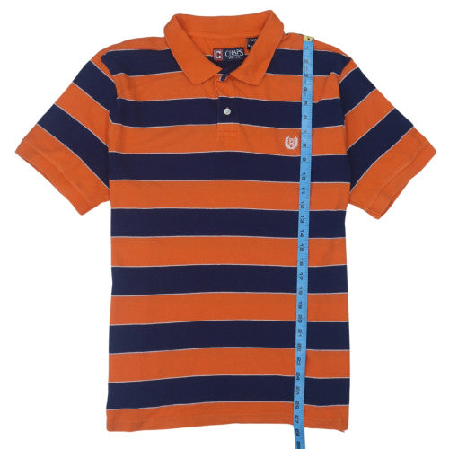 Chaps Men's Orange & Navy Striped Polo Shirt XL Cotton Classic Fit