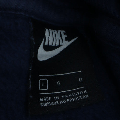Nike Men Blue Pullover Logo Hoodie L Fleece Sportswear