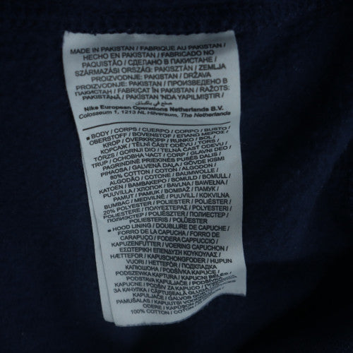 Nike Men Blue Pullover Logo Hoodie L Fleece Sportswear