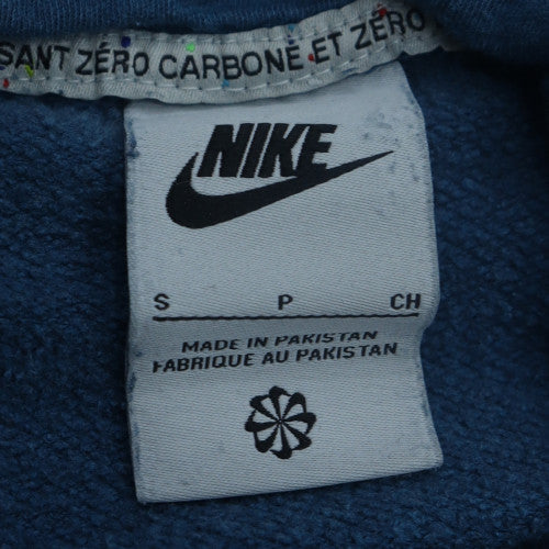 Nike Men Blue Pullover Hoodie S Fleece Logo Sportswear
