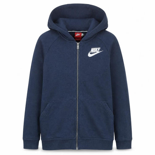 Nike Womens Navy Full Zip Hoodie L Cotton Blend Casual Sportswear