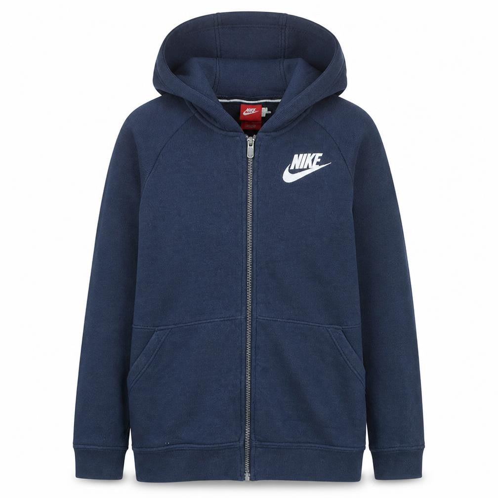 Nike Womens Navy Full Zip Hoodie L Cotton Blend Casual Sportswear