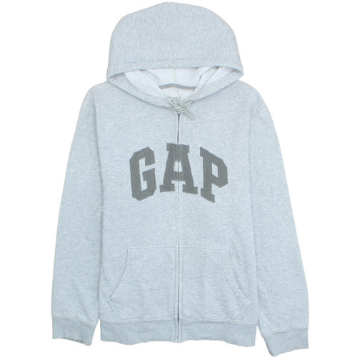 GAP Men's Grey Full Zip Hoodie XL Fleece Logo Classic Style