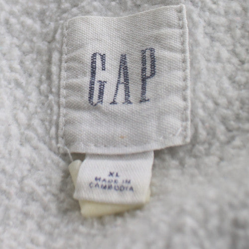 GAP Men's Grey Full Zip Hoodie XL Fleece Logo Classic Style