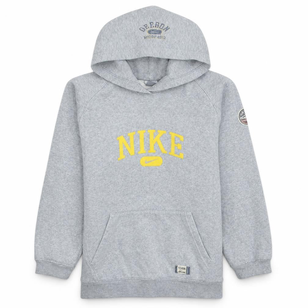 Front view of Nike boys’ grey pullover hoodie xl 158-170cm cotton blend oregon print