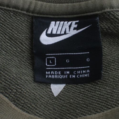 Nike Mens Green Crew Neck Pullover Sweatshirt L Regular Fit