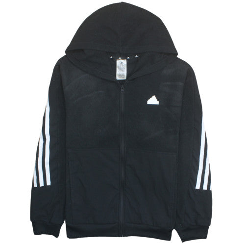 Adidas Mens Black L Fleece Full Zip Hooded Sports Jacket
