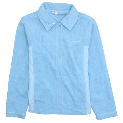 Reebok Womens Blue Fleece Full Zip Jacket Size M Lightweight