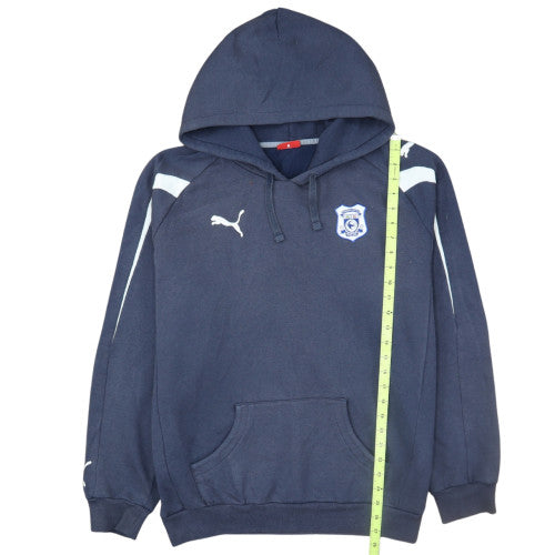 Puma Men's Blue Pullover Hoodie Size L Embroidered Sports Sweatshirt
