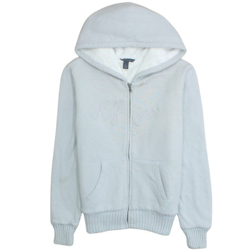 Tommy Hilfiger Women Light Blue Full Zip Hoodie Size M Fleece Lined