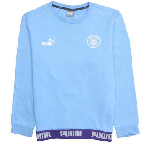 Puma Men Blue Manchester City Sweatshirt L Crew Neck Fleece