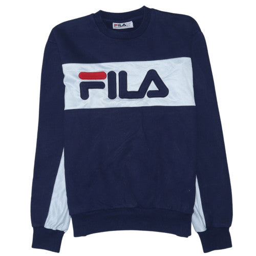 FILA Men's Blue Crew Neck Logo Sweatshirt Size S