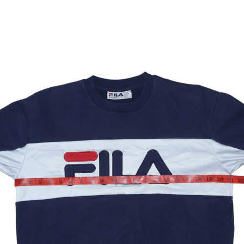 FILA Men's Blue Crew Neck Logo Sweatshirt Size S