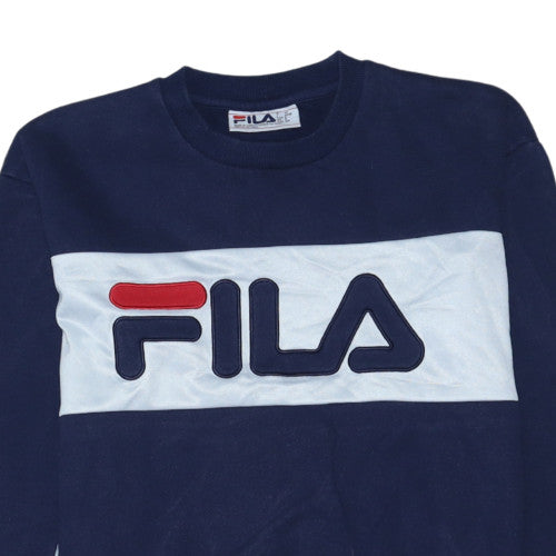 FILA Men's Blue Crew Neck Logo Sweatshirt Size S