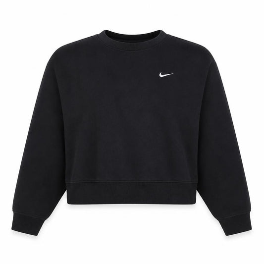 Front view of Nike women’s black xl pullover sweatshirt crew neck cotton blend