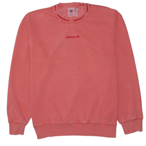 Adidas Mens Pink Crew Neck Pullover Sweatshirt Size M Regular Fit