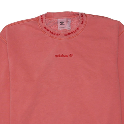 Adidas Mens Pink Crew Neck Pullover Sweatshirt Size M Regular Fit