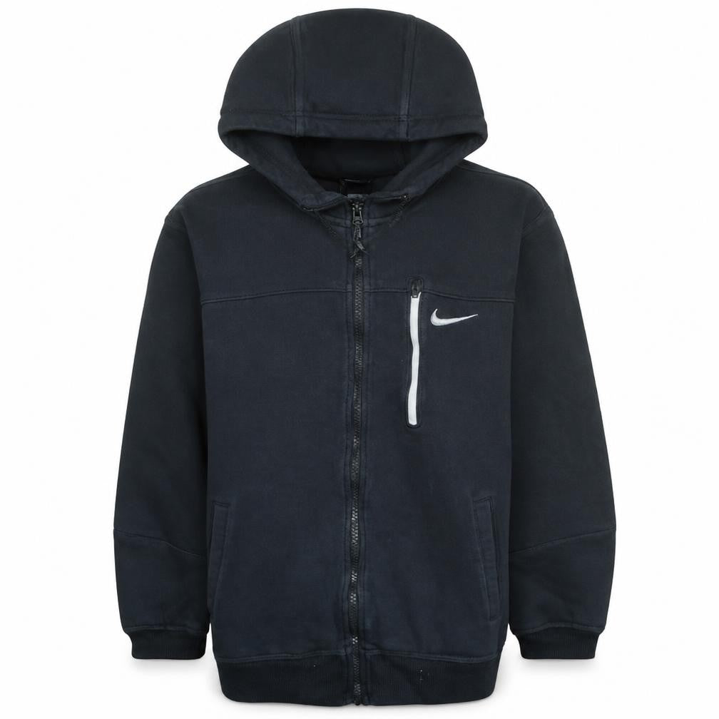 Nike Men's Black Full Zip Hoodie M Regular Fit Fleece Jacket