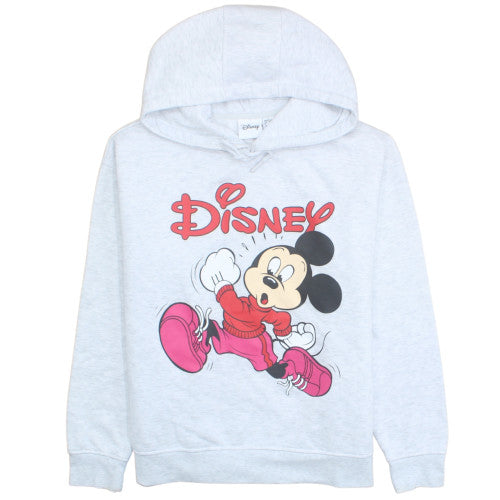 Disney Womens Grey Hoodie Size 14/16 Mickey Mouse Graphic Pullover