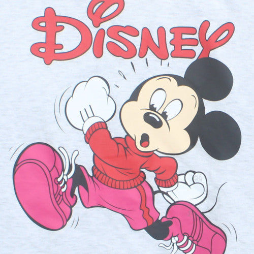 Disney Womens Grey Hoodie Size 14/16 Mickey Mouse Graphic Pullover
