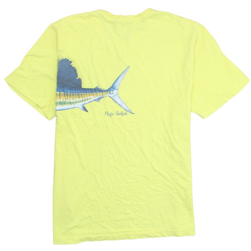 Nautica Men's Yellow Sailfish Graphic 2XL Cotton Crew Neck T-Shirt