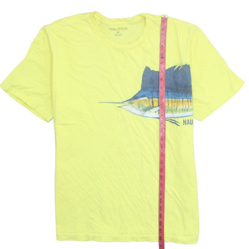Nautica Men's Yellow Sailfish Graphic 2XL Cotton Crew Neck T-Shirt