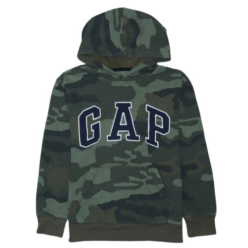 GAP Kids Boys Green Camouflage Pullover Hoodie XL 12-13 Years Cotton Blend