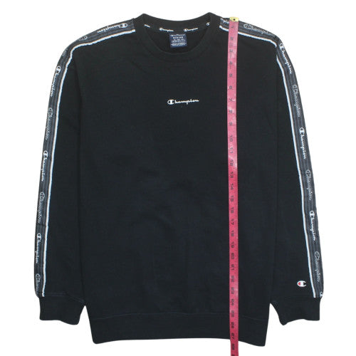 Champion Men’s Black Logo Crew Neck Pullover Sweatshirt Medium