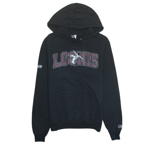 Champion Mens Black Pullover Hoodie Small Fleece Loomis Graphic