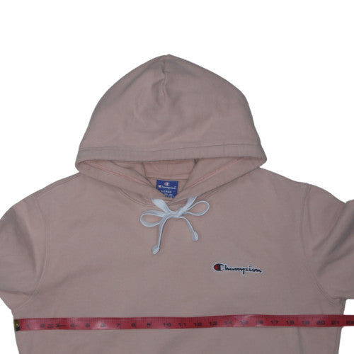Champion Women Beige Pullover Hoodie Large 100% Cotton Sweatshirt