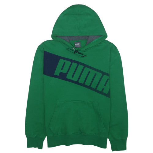 Puma Men’s Green Pullover Hoodie S Graphic Logo Fleece