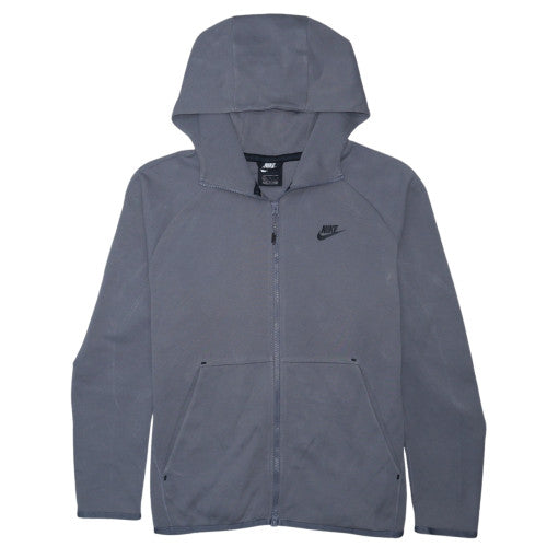 Nike Women's Grey Full Zip Hoodie Sweatshirt L Size in Cotton Blend