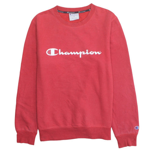 Champion Men's Red Crew Neck Pullover Sweatshirt M