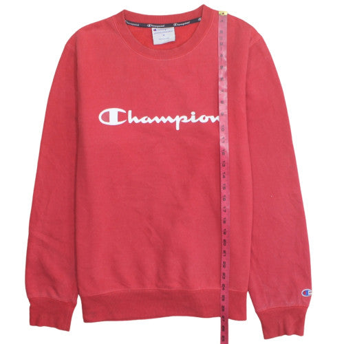 Champion Men's Red Crew Neck Pullover Sweatshirt M