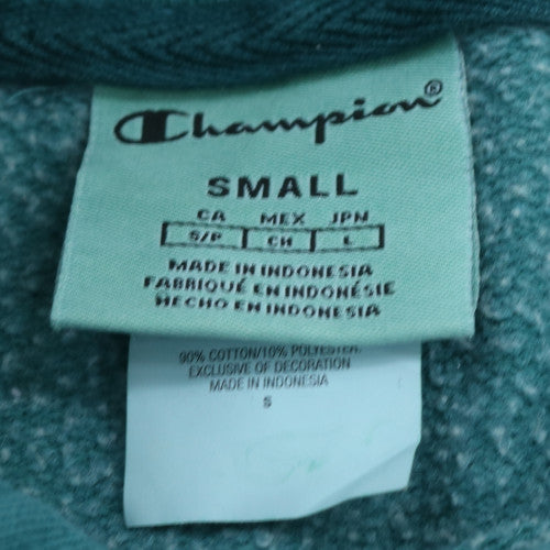 Champion Men's Green Small Pullover Hoodie with Embroidered Logo