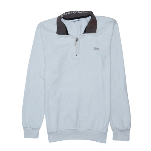 Lacoste Men's White 1/4 Zip Collared Sweatshirt Size M