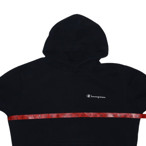 Champion Men's Black Pullover Hoodie Medium Fleece Logo Sweatshirt